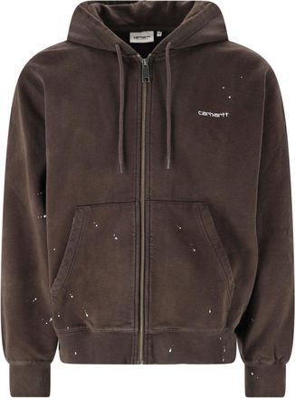 Carhartt Work in Progress Brown Painter Cotton Zip-Up Hoodie
