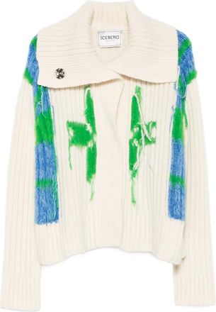 Iceberg ribbed cardigan - women - Wool/Acrylic/Alpaca Wool - L - Neutrals