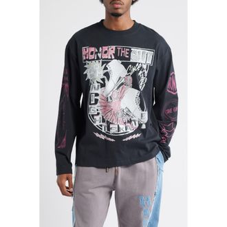 Honor The Gift Night Skate Long Sleeve Cotton Graphic T-Shirt in Black at Nordstrom Rack, Size Xx-Large