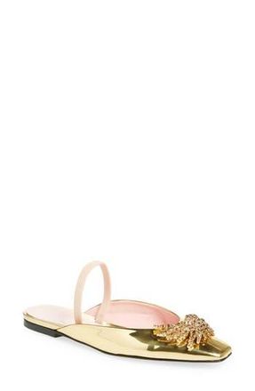 Piferi Drizella Crystal Embellished Slingback Flat in Gold at Nordstrom Rack, Size 8Us / 38Eu