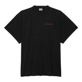 Balenciaga Oversized T-shirt met gradi&euml;nt op de rug - Heren - Tops - Zwart - Maat: L Katoen