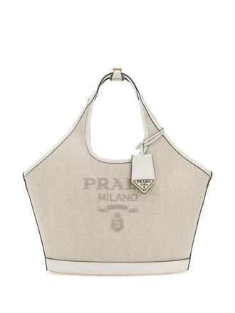 Prada Borsa tote in tela - Toni neutri