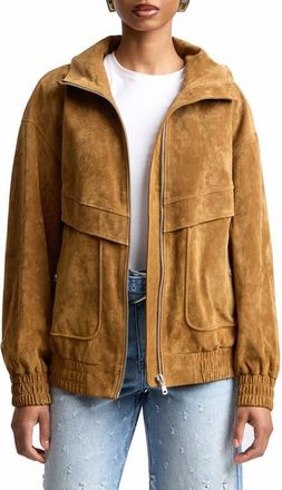 Avec Les Filles Oversize Suede Zip Jacket in Whiskey at Nordstrom, Size X-Small