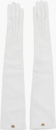 Dsquared2 Leather Warm Gloves with Golden Effect Monogram size 6,5