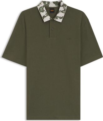 BOSS Relaxed-fit polo with jacquard collar