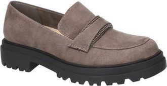 Bella Vita Pulse Faux Leather Platform Loafer in Grey Suede at Nordstrom, Size 9.5
