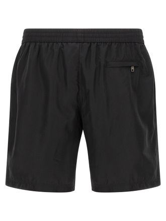 Dolce & Gabbana Logo Plaque Swim Shorts - Black