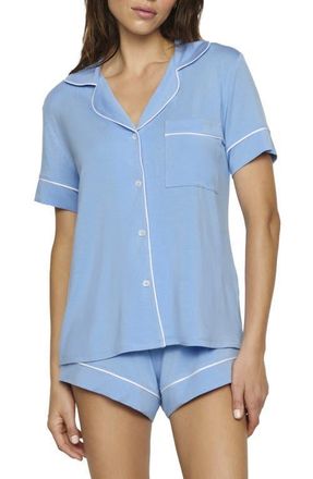 Eberjey Gisele Relaxed Short Pajamas in Summer Blue/White at Nordstrom, Size X-Small