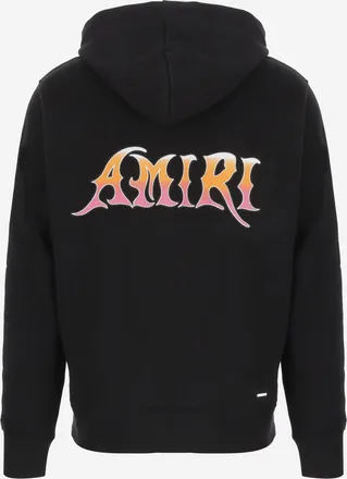 Amiri Mens Cotton Hoodie Black T-Shirts And Polos