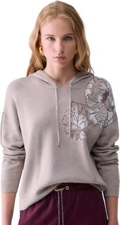 Liu Jo Bulldog Hoodie - female - Liu Jo - Hoodies - Beige - XS - Sweatshirts & Hoodies