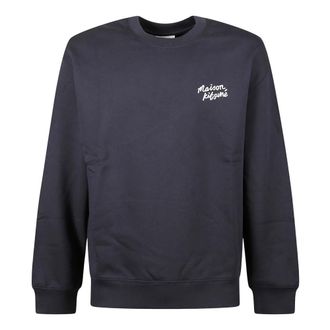 Maison Kitsun&eacute; Sweatshirts, male, Blue, Size: XL Handwriting Comfort Sweatshirt