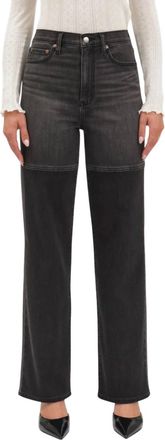 Daze City Straight Leg Jeans In Black Double Dip