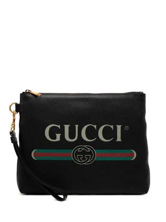 Gucci Clutch in pelle con logo 2000-2015 - Nero