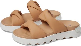 Sorel Viibetm Twist Slide Womens Shoes Honest Beige/Sea Salt : 10 B - Medium, Leather
