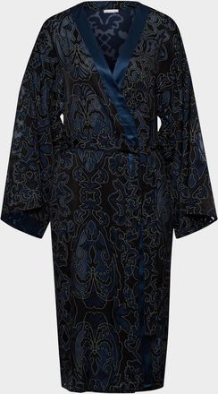 Hanro Marlene Damask-Print Kimono Robe