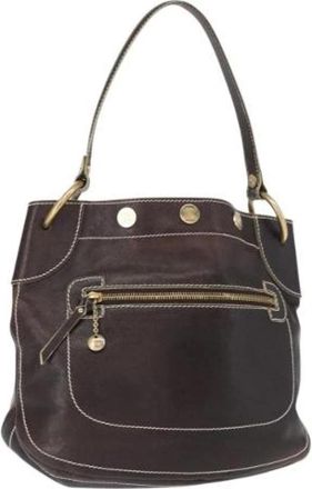 Celine Pre-owned Vintage Schoudertas - Dames - Vintage Schoudertas - Bruin - ONE Size - Leer - Vintage