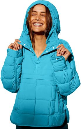Generic Quilted Jacket Womens Lightweight Puffer Pullover Jacket Hoodie Autumn Down Jackets Casual Warm Padded Coats with Pocket