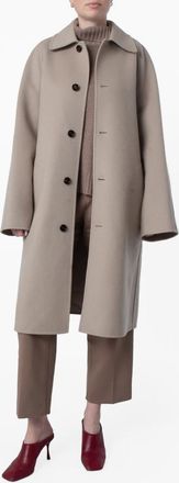 Burberry Straight-Hem Wool Midi Coat, Brand Size 8 (US Size 6)