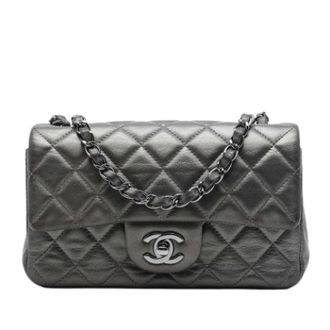 Chanel Pre-owned Flap Shoulder Bag - Dames - Pre-owned - Grijs - Maat: ONE Size Leer