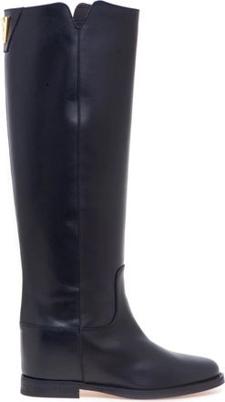 Via Roma 15 Stivale V Oro Retro - Dames - Hoge Laarzen - Zwart - 37 1/2 EU - Leer - Schoenen