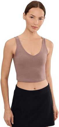 Beyond Yoga Spacedye Good Day Cropped Tank Top Womens Clothing Rosey Taupe Heather : LG, Elastane/Polyester
