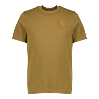 Moncler Washed Heavy Cotton T-Shirt - male - Moncler - T-Shirts - Brown - S - Tops