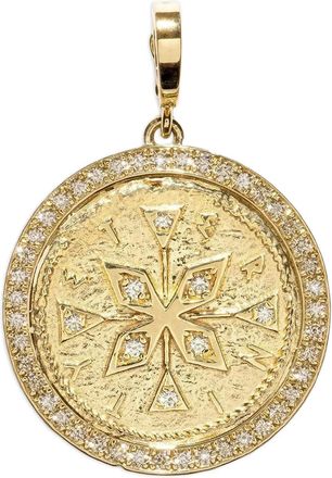 Azlee Pendente grande con diamanti - Oro