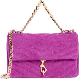 Rebecca Minkoff Edie Chevron Quilted Leather Shoulder Bag in Magenta at Nordstrom Rack