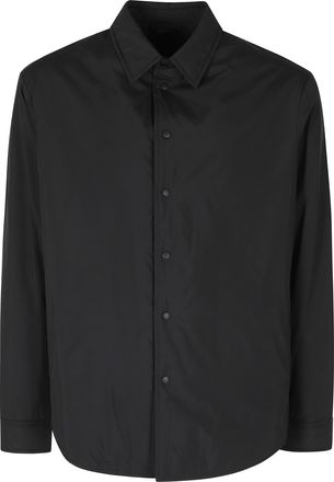 BRIGLIA 1949 Black Classic Collar Snap Button Nylon Shirt Jacket