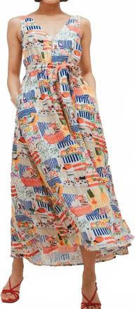 FRNCH Achouak Marche Blanc Midi Dress In Yellow