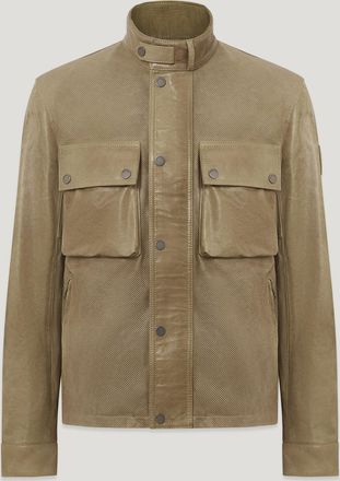 Belstaff Racemaster Air Jacket Mens Hand Waxed Leather Dark Sand Size UK 38