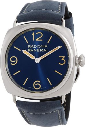 Officine Panerai Pre-owned Panerai Radiomir Officine 45mm Hand Wind Blue Dial Mens Watch PAM01383