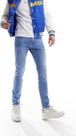 Lee Luke - Jeans affusolati slim lavaggio chiaro casual consumato-Blu