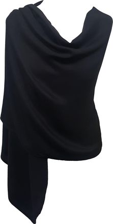 World of Shawls Pashmina To Go Unisex Plain Pashmina Scarf Shawl Stole Wrap (Black)