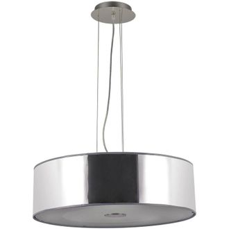 Dmora L&aacute;mpara Colgante Viggiu, Estructura De Vidrio, Fabricado En Italia, Plata