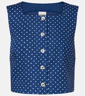Poss&eacute; Rio polka-dot cropped top