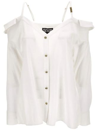 Versace Jeans Couture off-shoulder blouse - women - Viscose/Linen/Flax - 38 - White