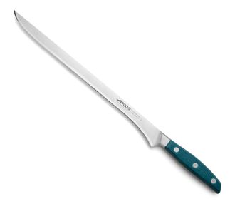 Arcos Cuchillo Jamonero Brooklyn - Cuchillo Largo, Delgado, Con Hoja Flexible Y Filo Liso. Especial Para Cortar Jam&oacute;n Y Otras Piezas Grandes De Carne
