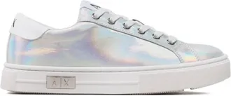 A|X Armani Exchange Mina Silver Reflective Sneakers, Brand Size 38 ( US Size 7.5 )