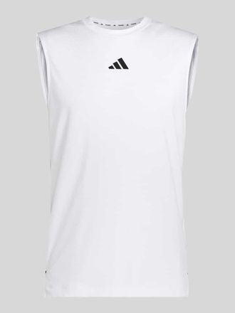 adidas Regular Fit Tank Top mit Logo-Print in Weiss, Gr&ouml;&szlig;e XXL
