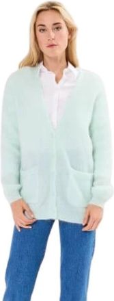 des petit hauts Oversized Vest met Zakken - Dames - Vesten - Blauw - S - Wol - Truien & Vesten