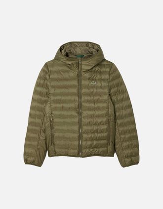 Lacoste Mens Lacoste Quilted Puffer Jacket Khaki Green - Tan - Size: 40/Regular