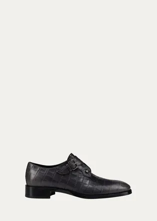 Christian Louboutin Mens Chambelimonk Single Monk-Strap Loafers
