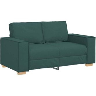 vidaXL Divano a 2 posti Verde scuro 120 cm in tessuto - Vidaxl