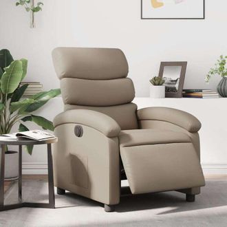 vidaXL Vidaxl - Sill&oacute;n Reclinable El&eacute;ctrico De Cuero Sint&eacute;tico Color Capuchino