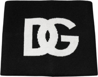 Dolce & Gabbana Cashmere Logo Handkerchief Sjaal - Dames - Wintersjaals - Zwart - ONE Size - Accessoires