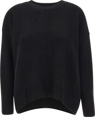 Kaos Oversized trui met verlaagde schouders - Dames - Ronde hals truien - Zwart - S/M - Wol - Truien & Vesten