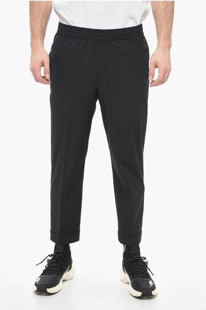 Neil Barrett Nylon REM-broek met elastische tailleband in zwart