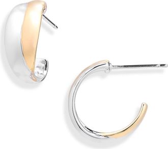 Sterling Forever Gretchen Two-Tone Huggie Hoop Earrings in Dual Tone at Nordstrom Rack