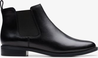 Clarks Womens Taylor Shine Black/Black Boots Leather - Size UK 7.5